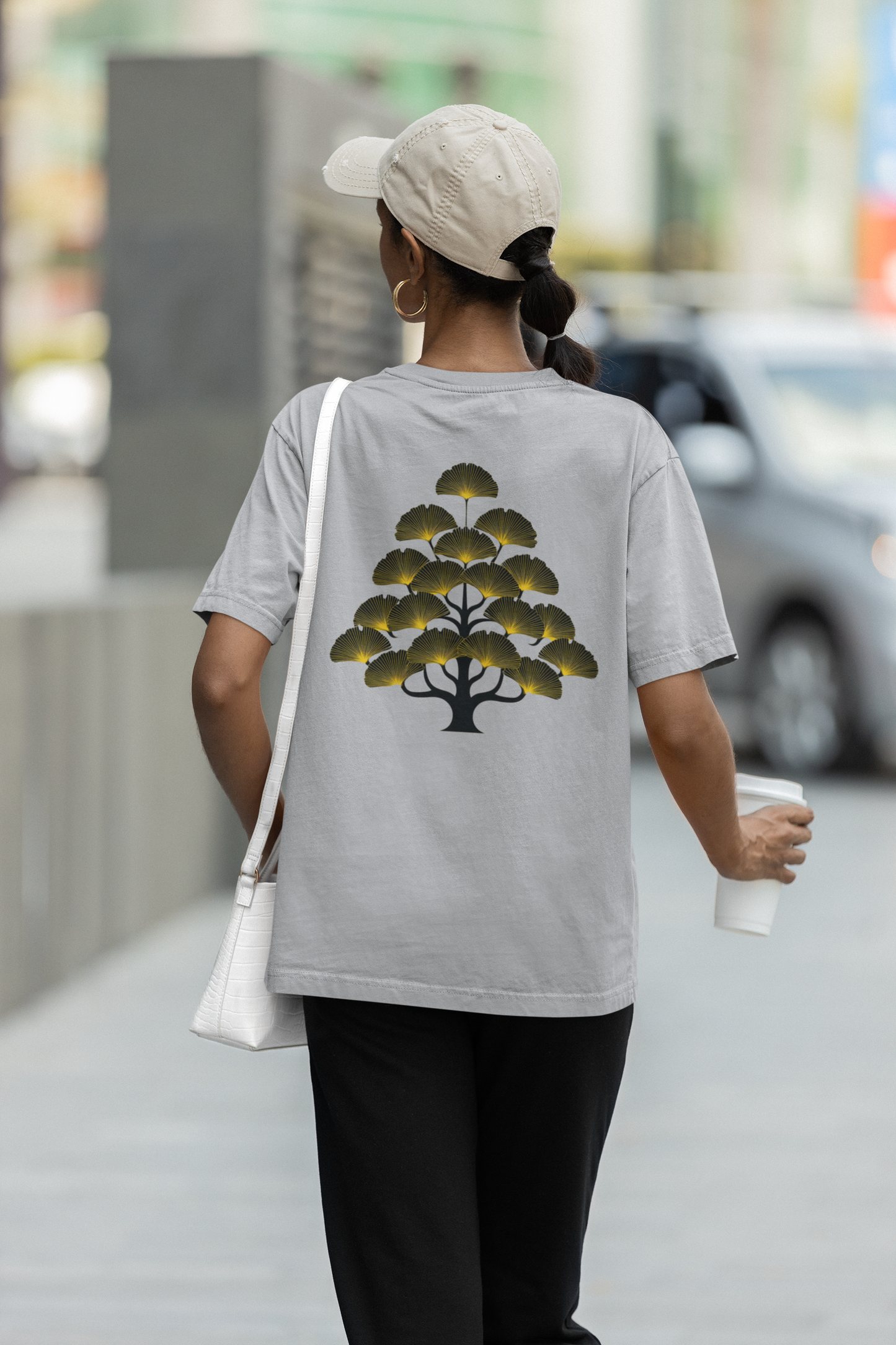 Oversized Boxy Tee "Gingko Tree"