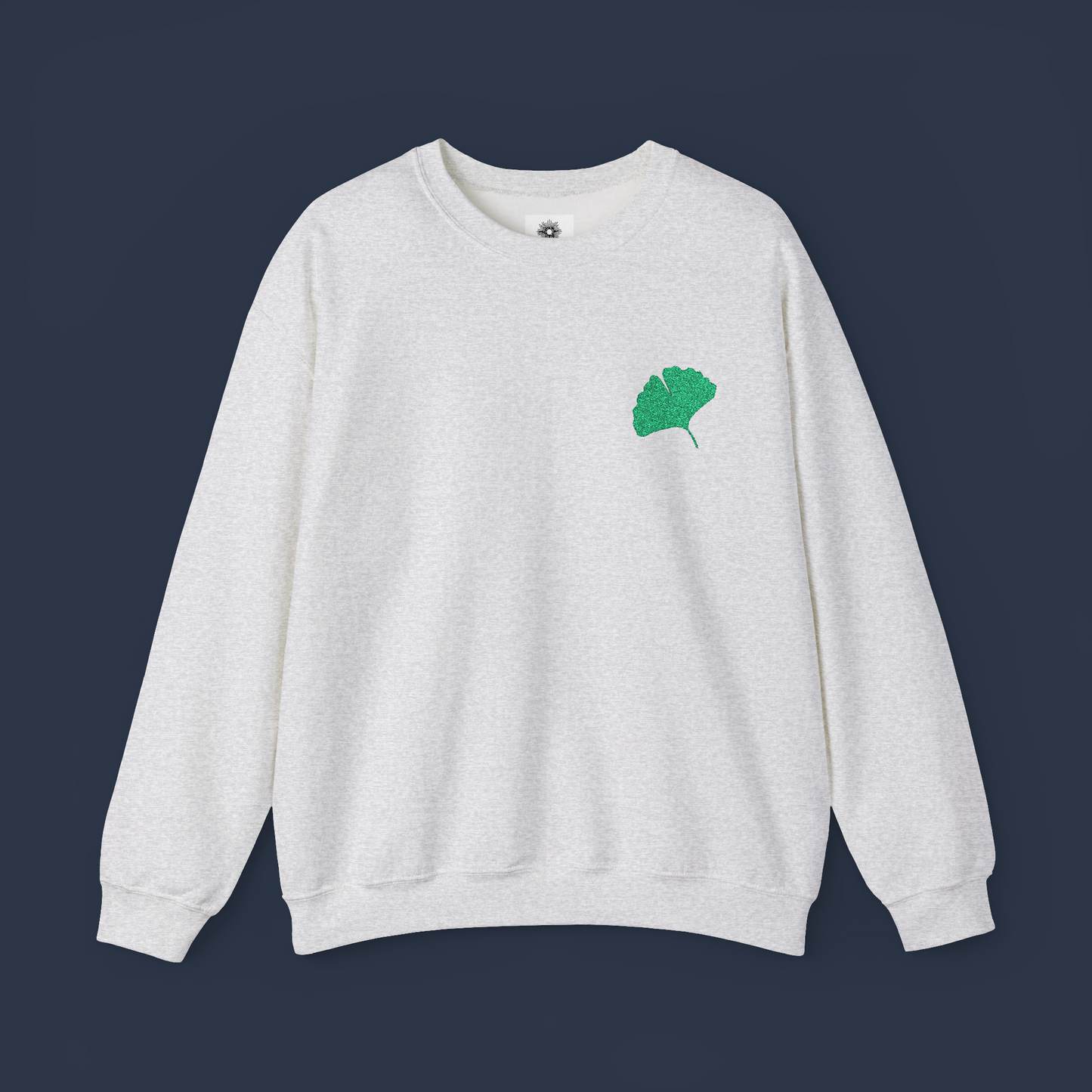 Embroidered Gingko Leaf Crewneck Sweatshirt