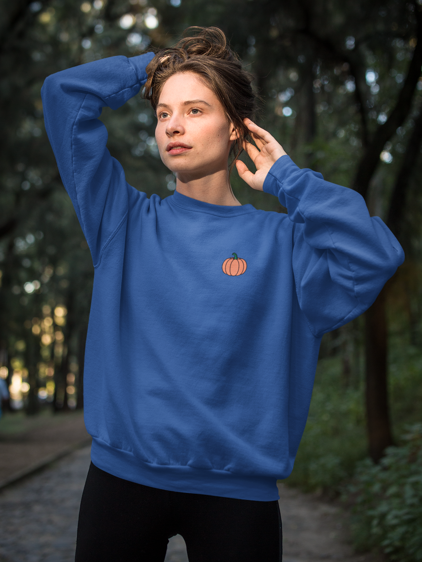 Embroidered Pumpkin Crewneck Sweatshirt