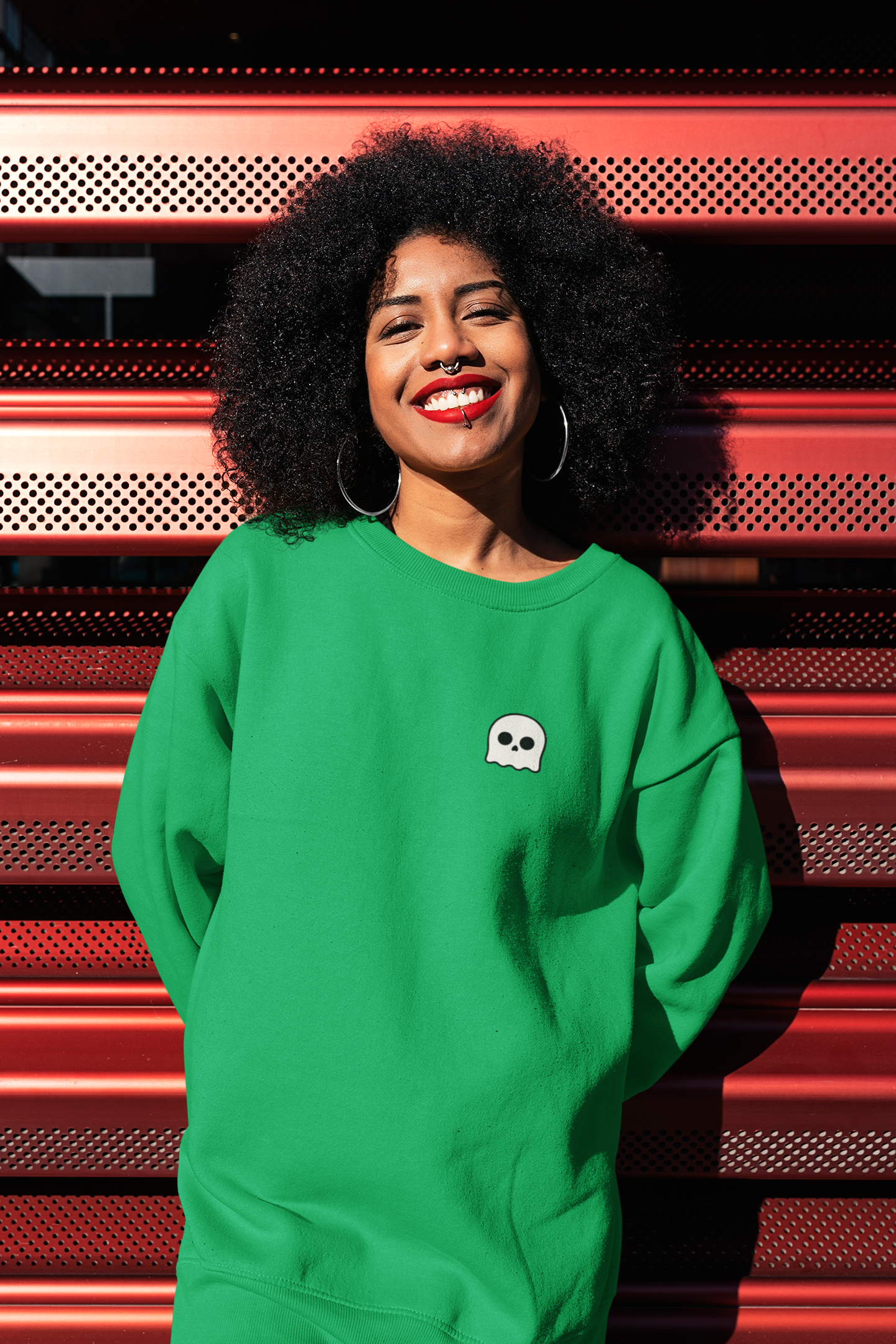 Embroidered Ghost Crewneck Sweatshirt