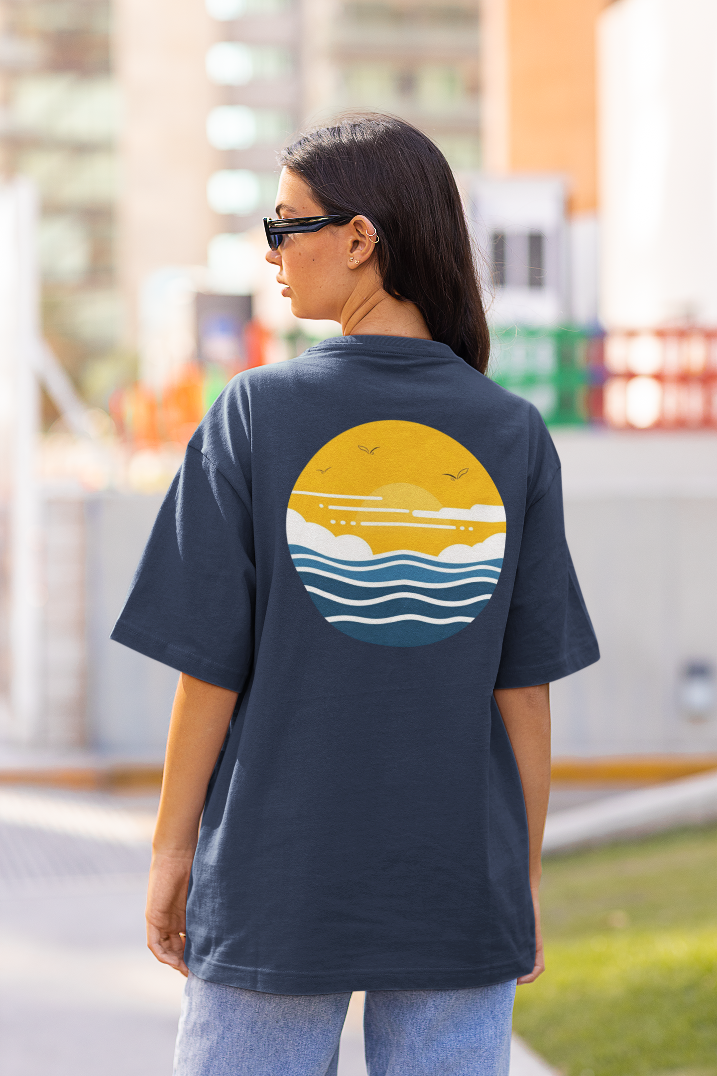 Oversized Boxy Tee 'Sun & Sea'