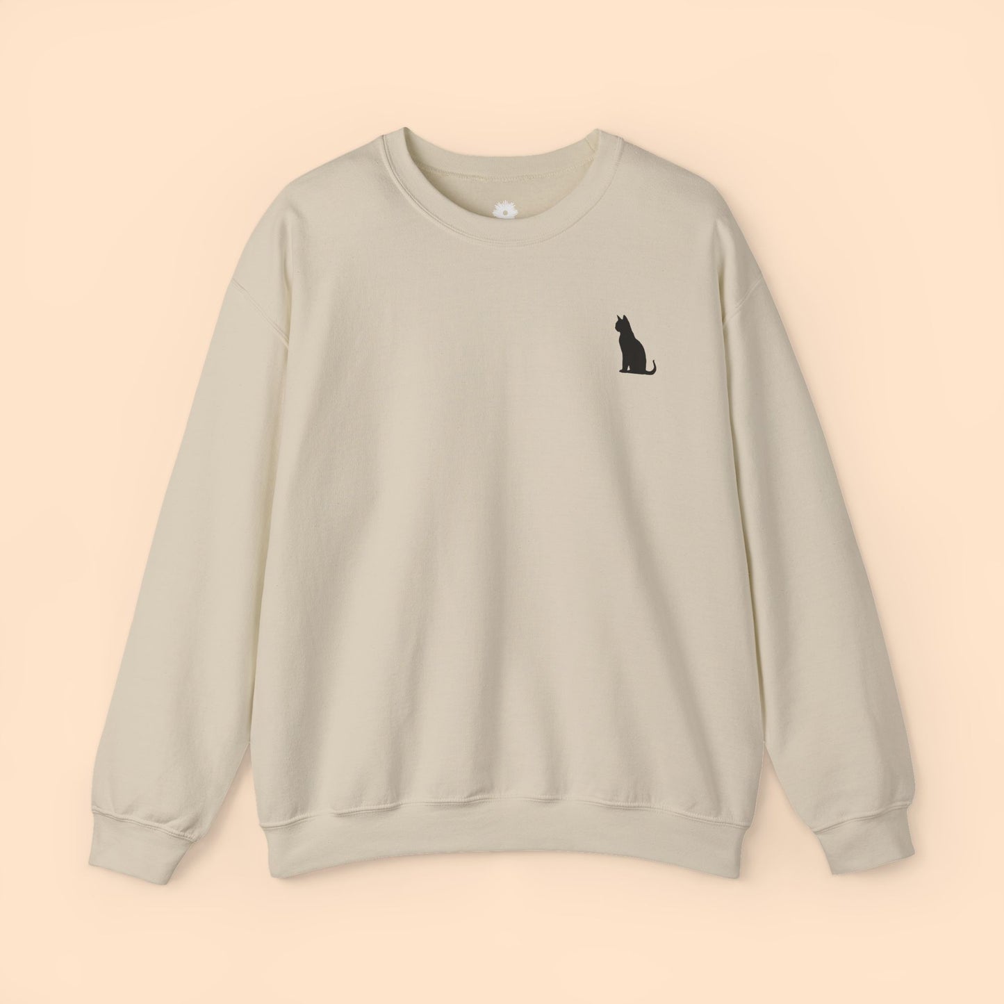 Embroidered 'Black Cat' Crewneck Sweatshirt