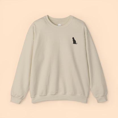 Embroidered 'Black Cat' Crewneck Sweatshirt