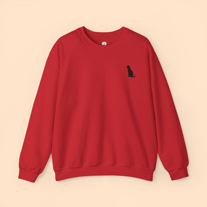 Embroidered 'Black Cat' Crewneck Sweatshirt