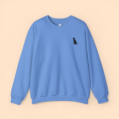 Embroidered 'Black Cat' Crewneck Sweatshirt