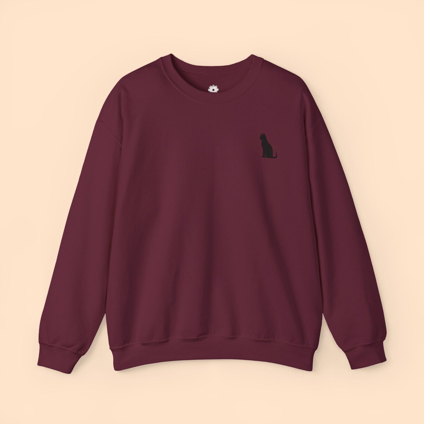 Embroidered 'Black Cat' Crewneck Sweatshirt