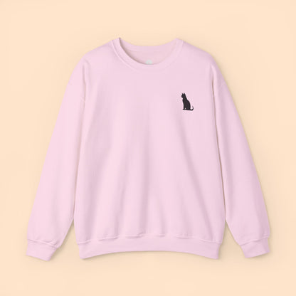 Embroidered 'Black Cat' Crewneck Sweatshirt