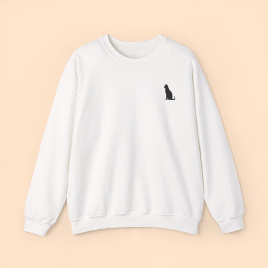 Embroidered 'Black Cat' Crewneck Sweatshirt