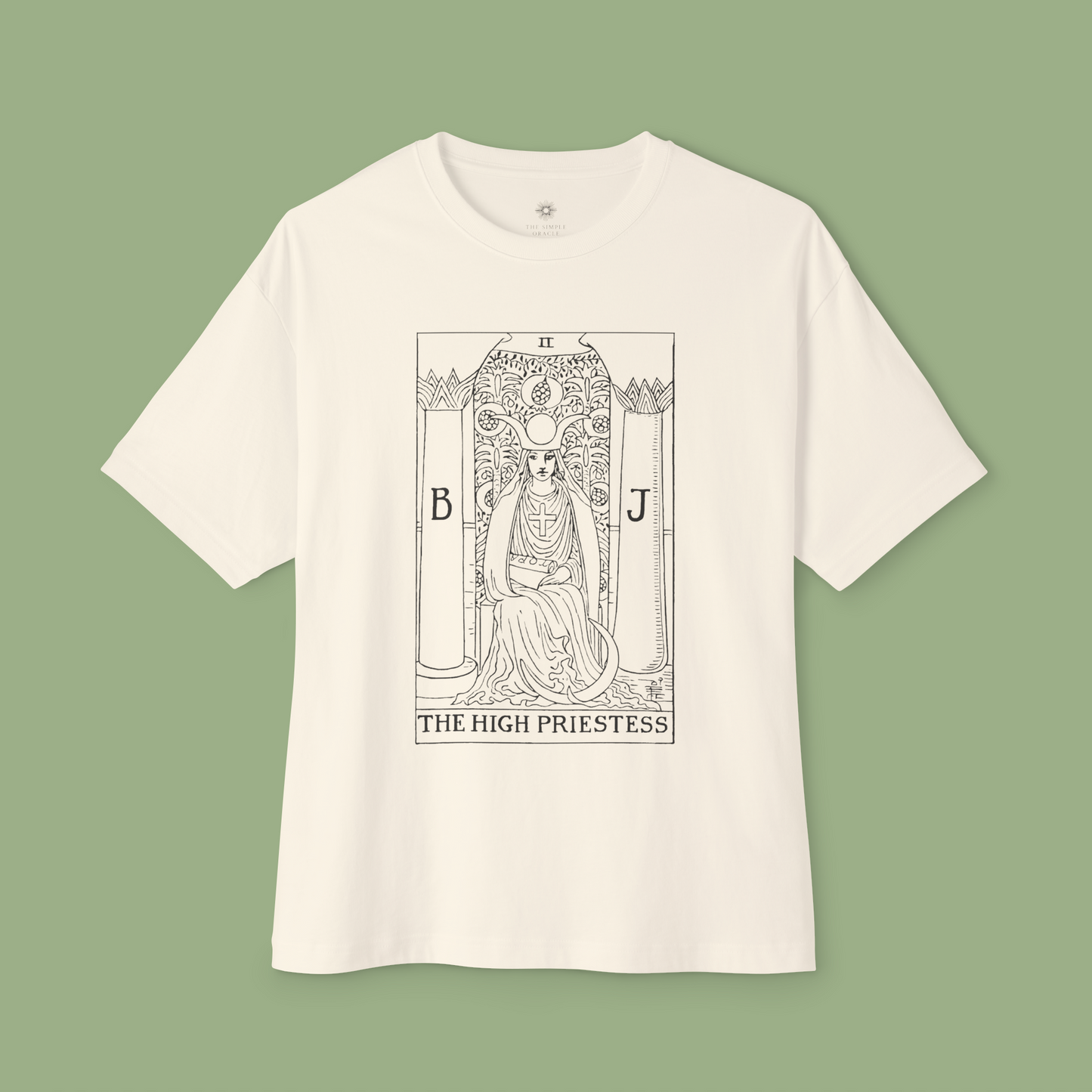 Oversized Tarot Boxy Tee "The High Priestess"