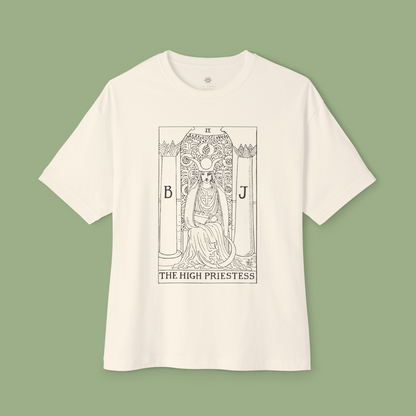 Oversized Tarot Boxy Tee 'The High Priestess'