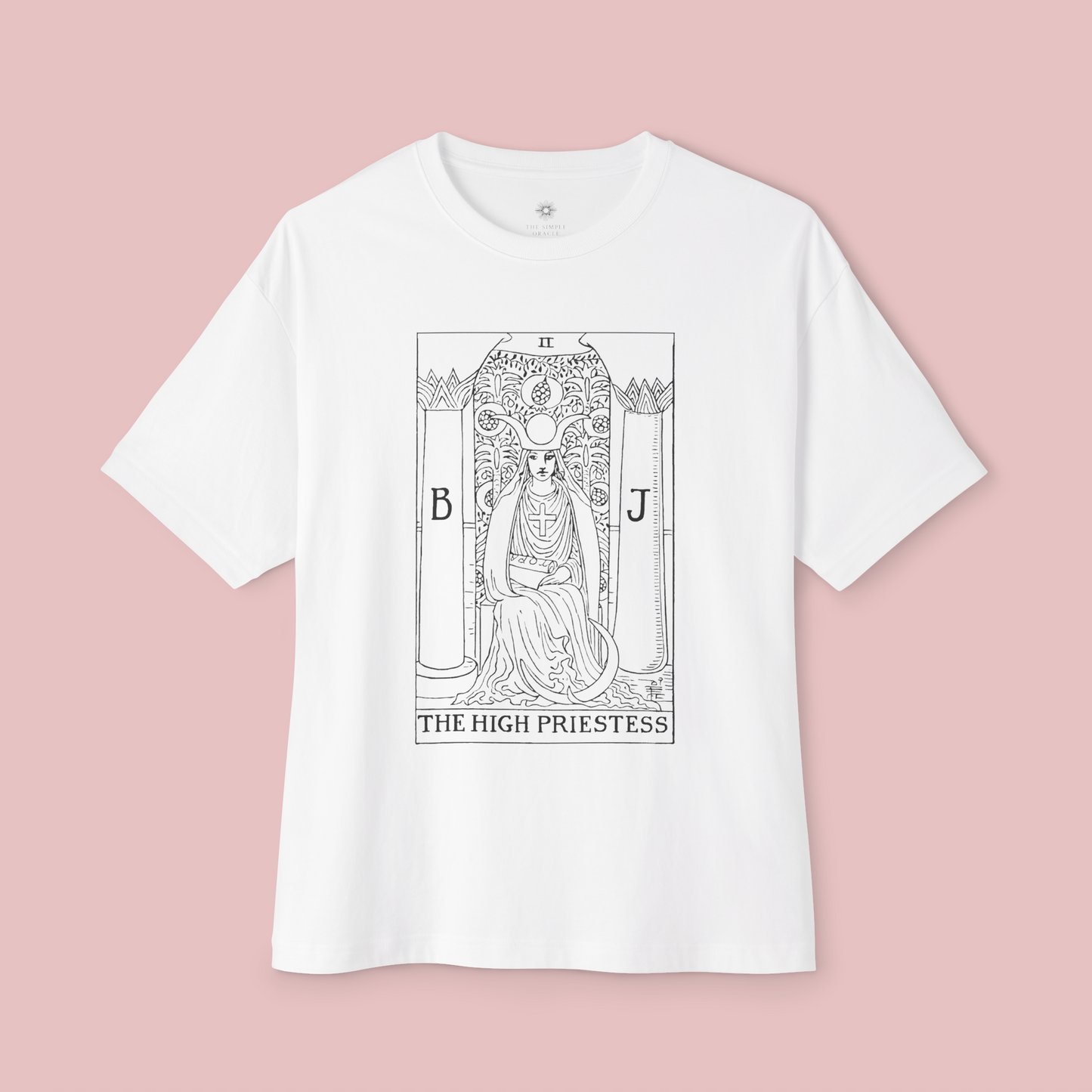 Oversized Tarot Boxy Tee "The High Priestess"