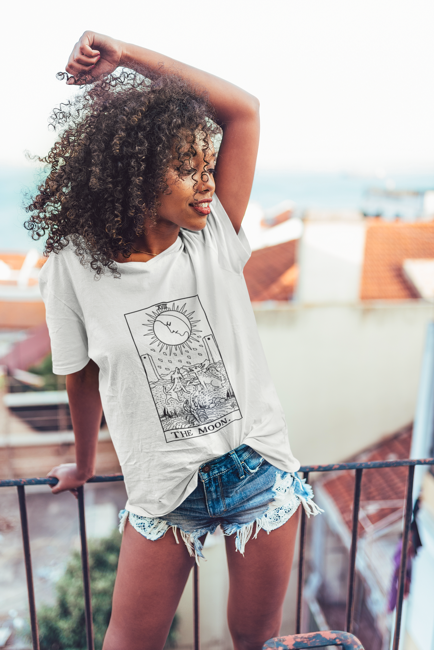 Oversized Tarot Boxy Tee "The Moon"