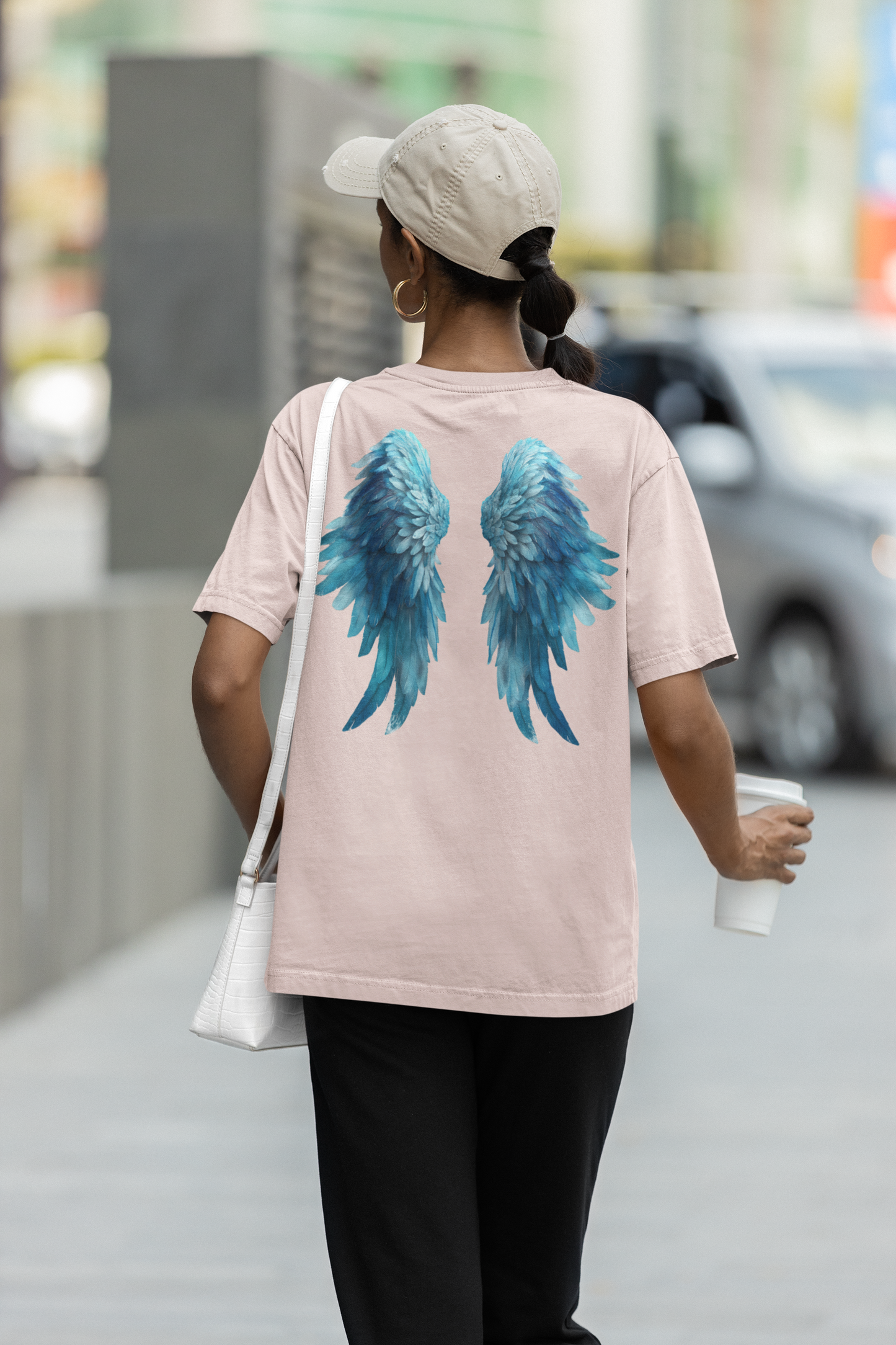 Oversized Boxy Tee "Angel Wings"