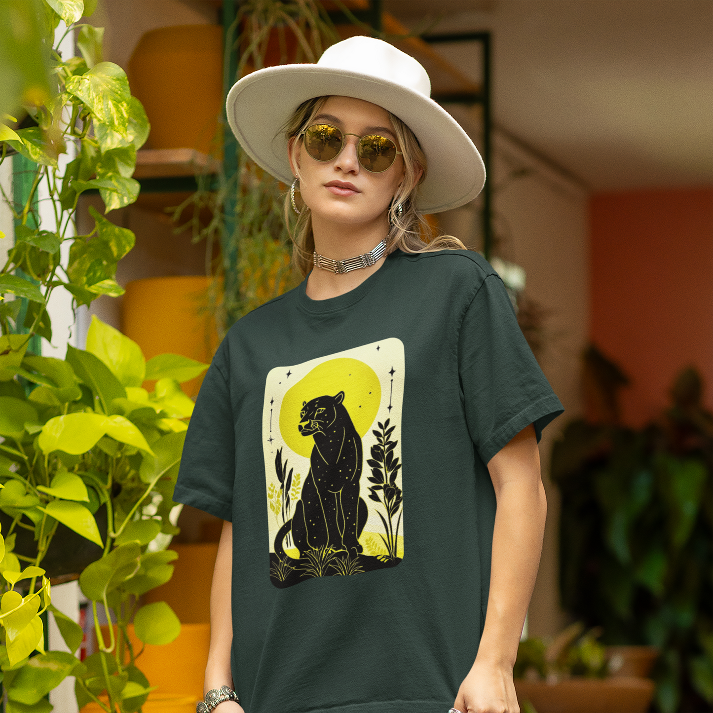 Oversized Boxy Tee "Midnight Panther"