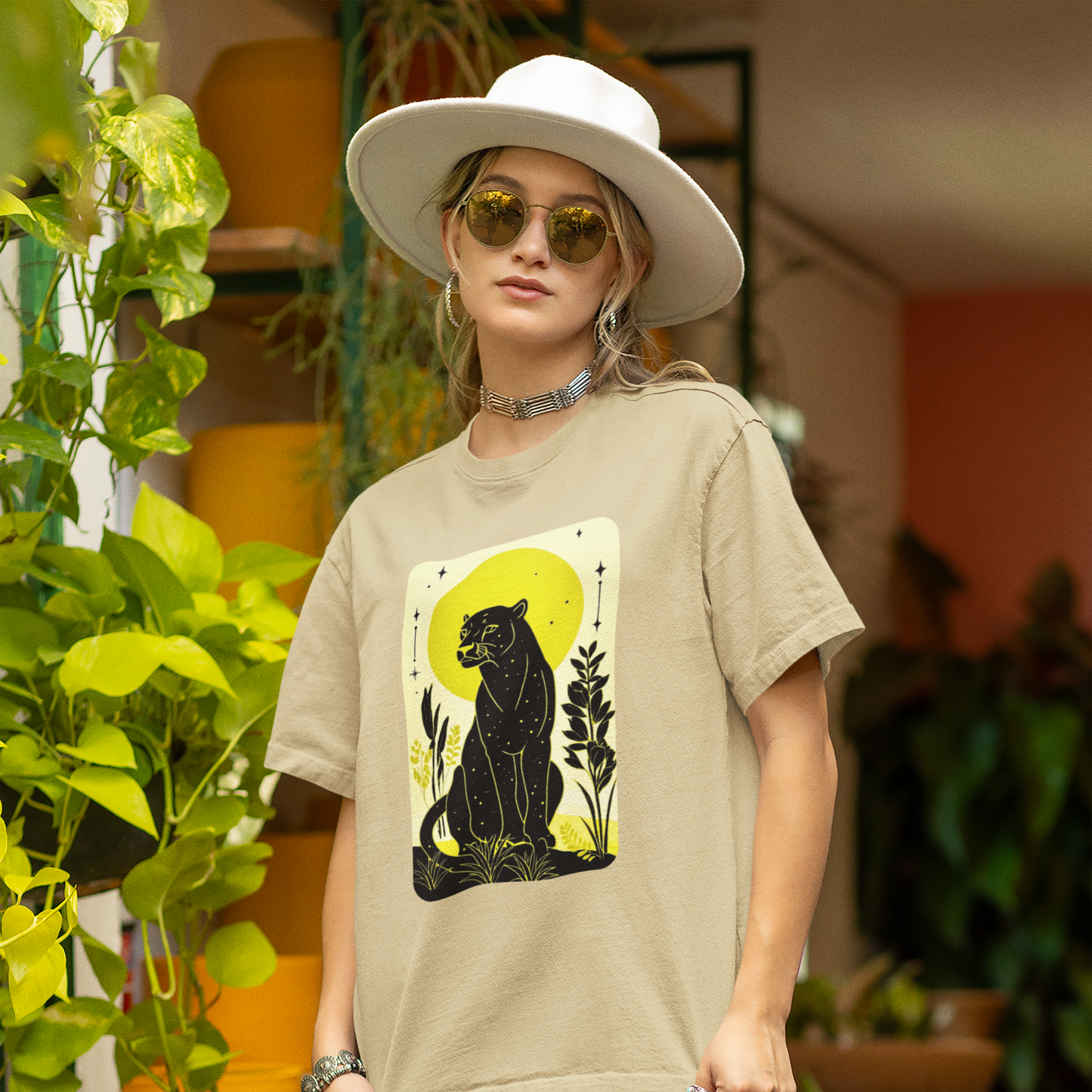 Oversized Boxy Tee "Midnight Panther"