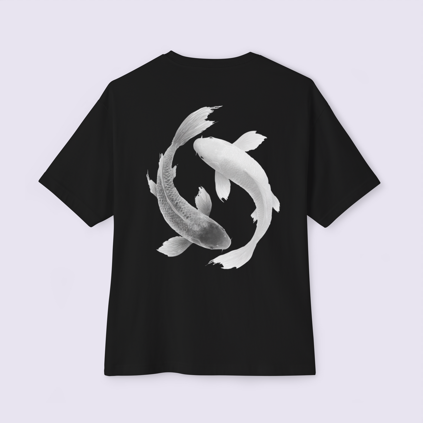 Oversized Boxy Tee "Yin-Yang Koi'"