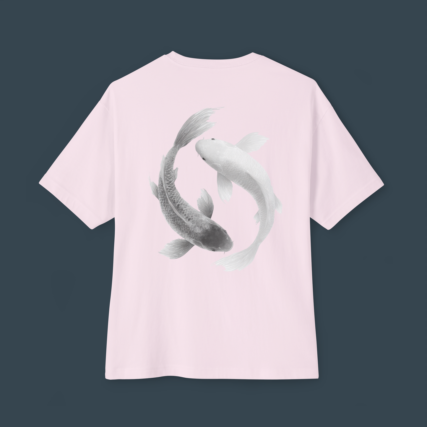 Oversized Boxy Tee "Yin-Yang Koi'"