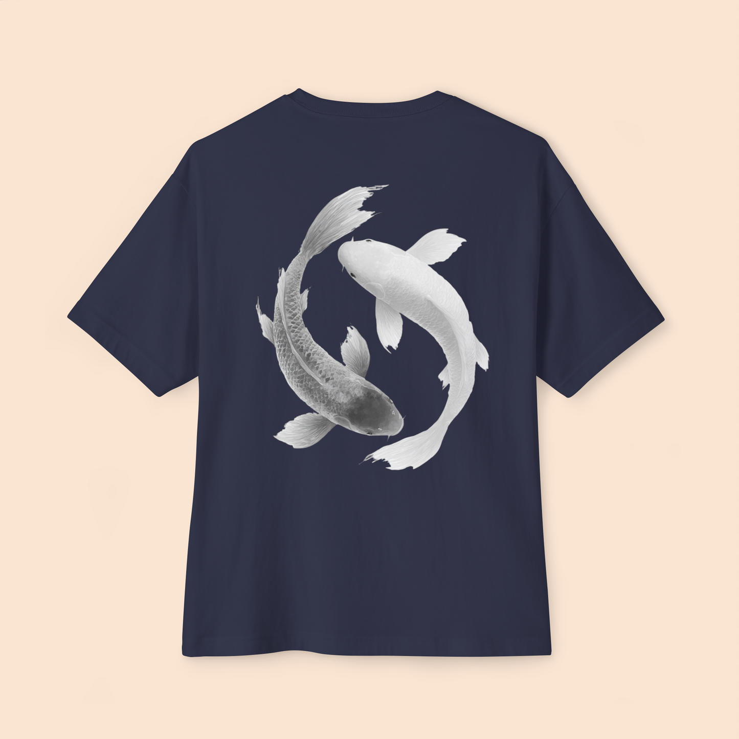 Oversized Boxy Tee "Yin-Yang Koi'"