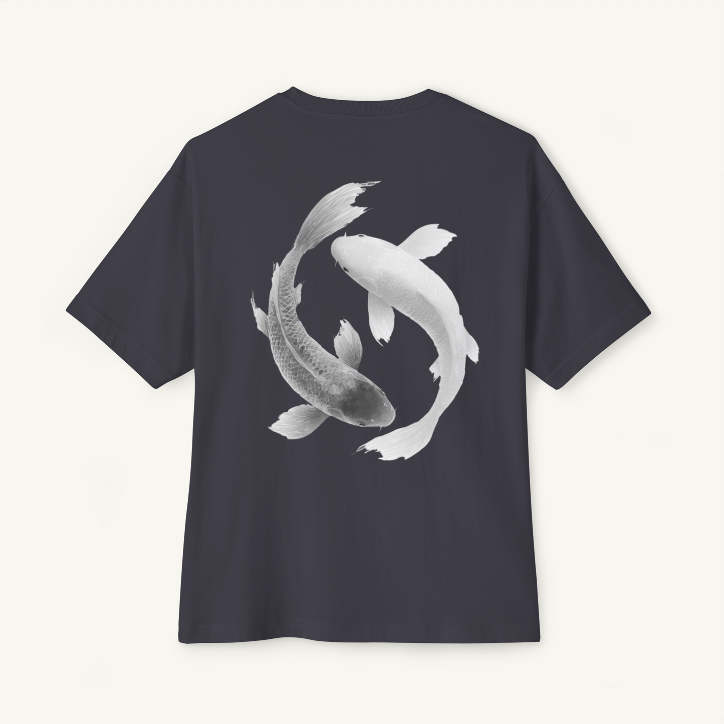 Oversized Boxy Tee "Yin-Yang Koi'"