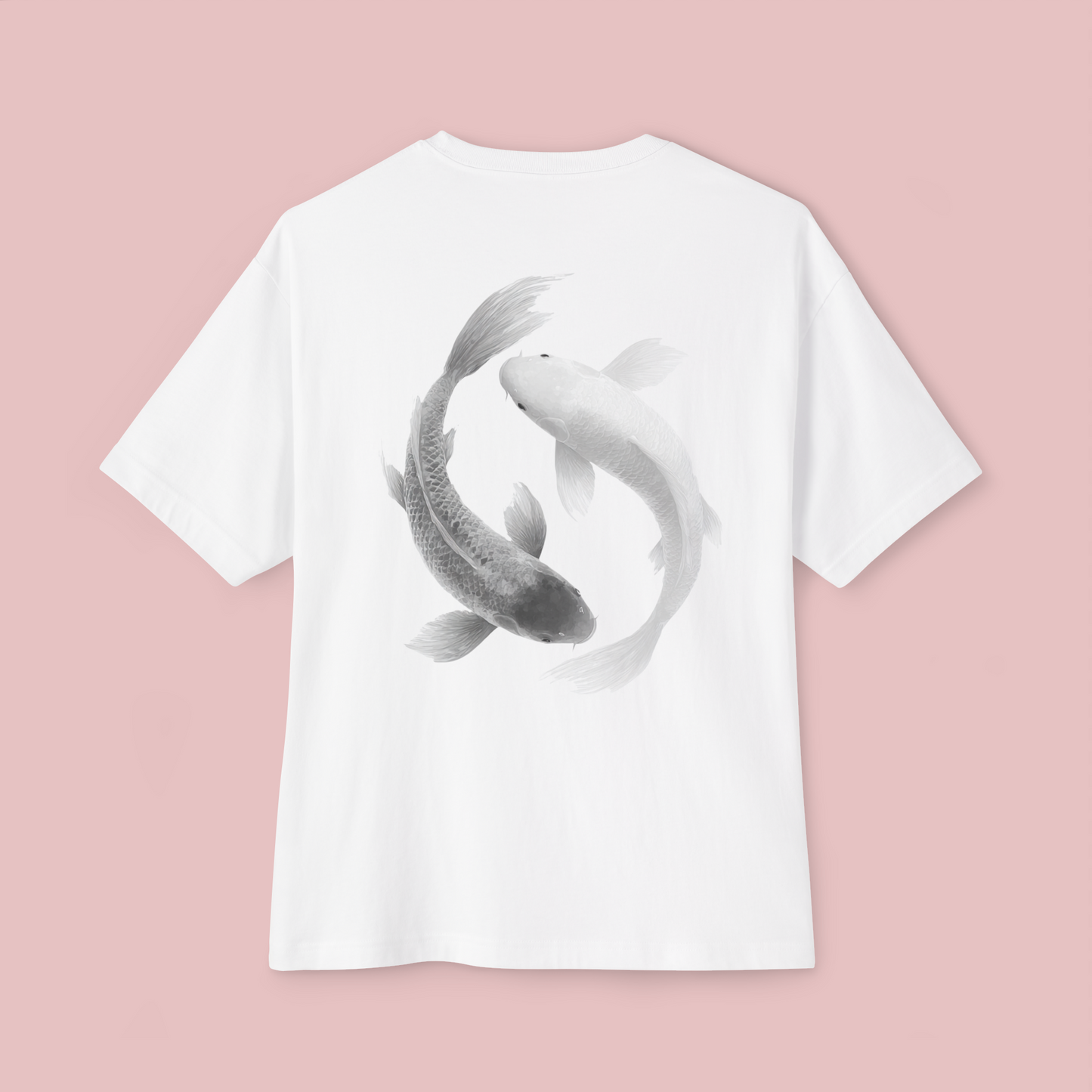 Oversized Boxy Tee "Yin-Yang Koi'"