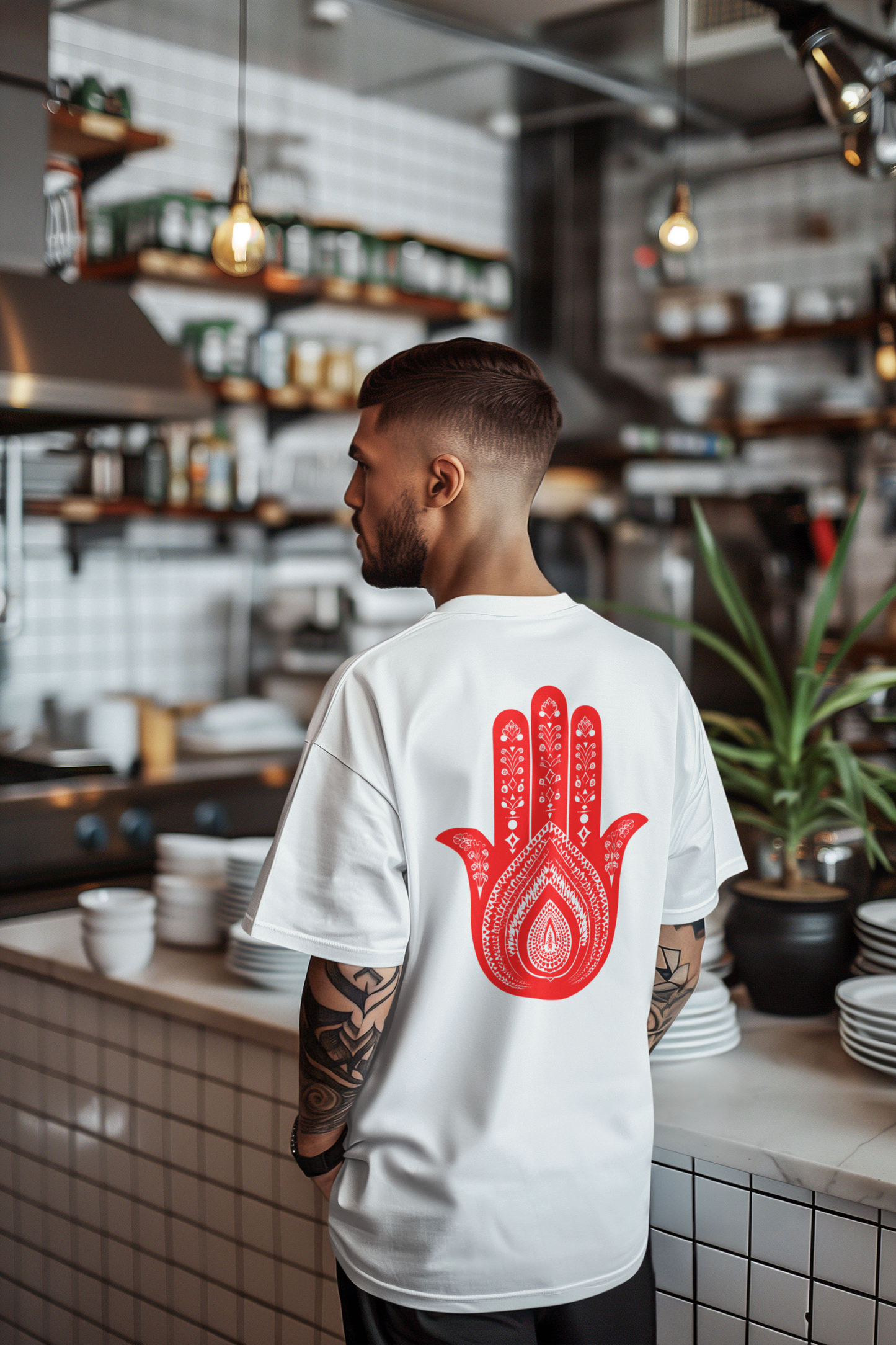 Oversized Boxy Tee "Hand of Fatima"