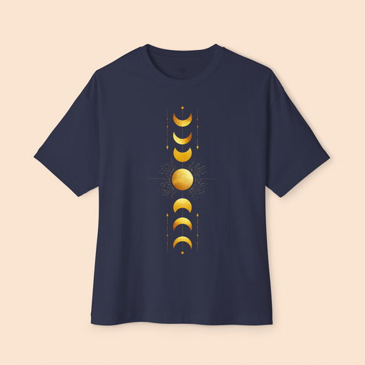 Oversized Boxy Tee "Moon Phases"