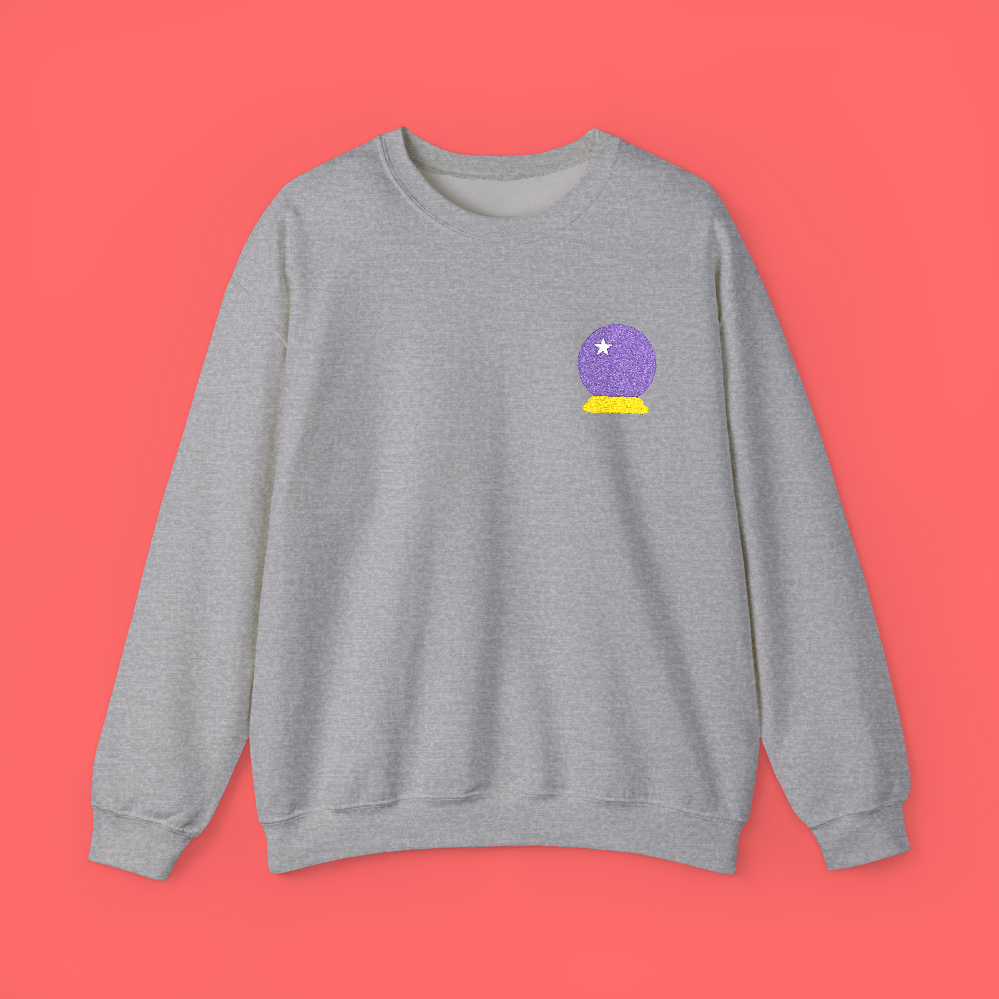 Embroidered Crystal Ball Crewneck Sweatshirt