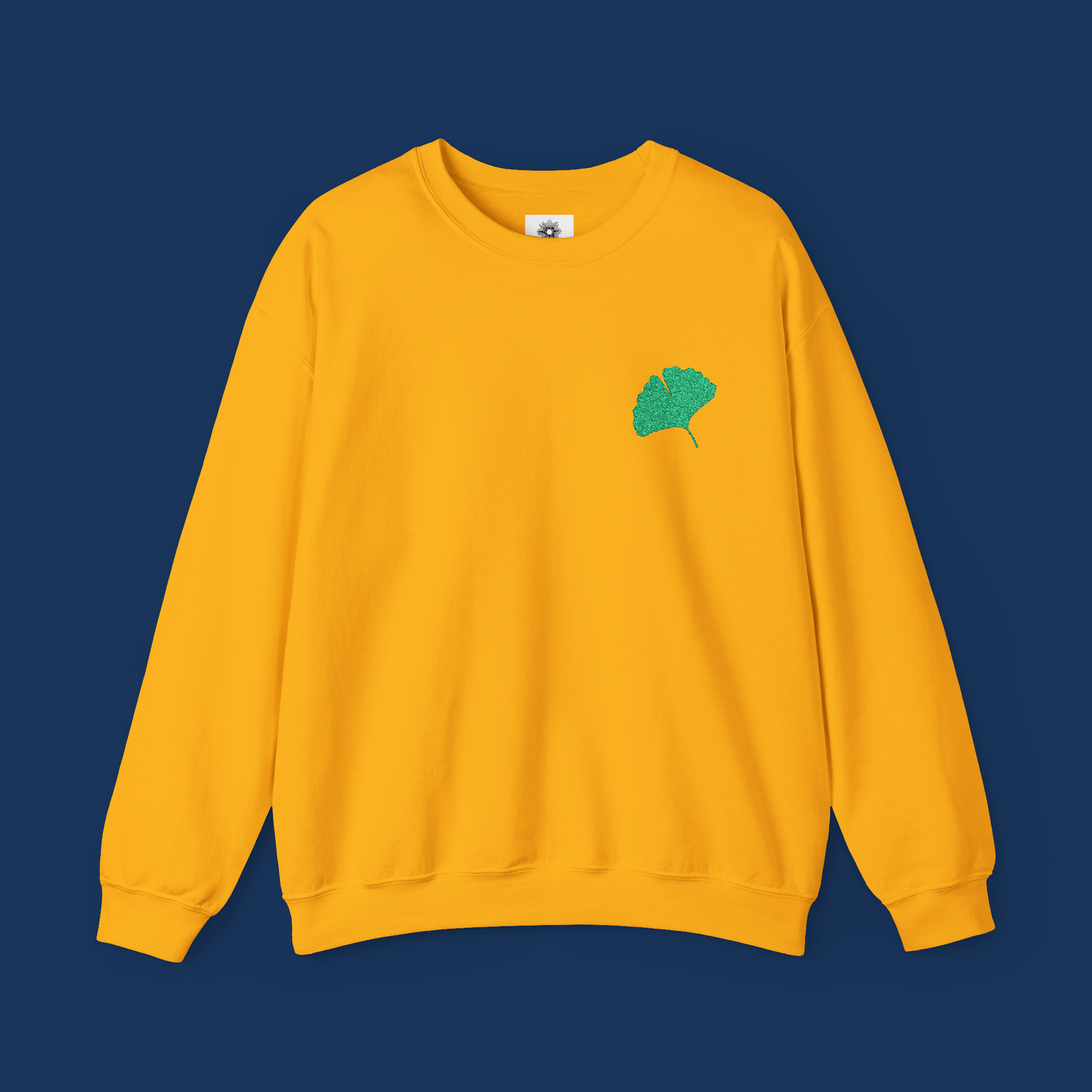 Embroidered Gingko Leaf Crewneck Sweatshirt