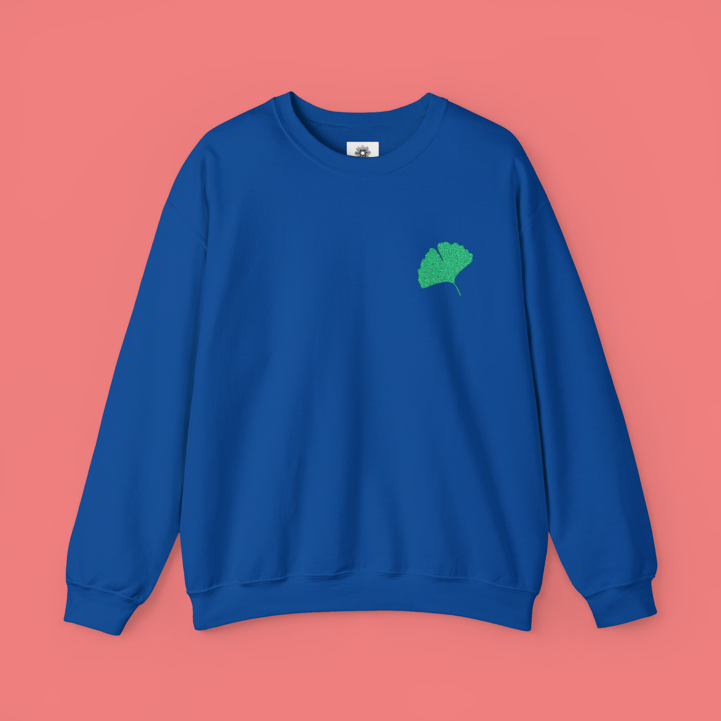 Embroidered Gingko Leaf Crewneck Sweatshirt