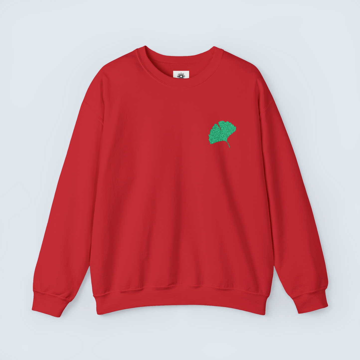 Embroidered Gingko Leaf Crewneck Sweatshirt