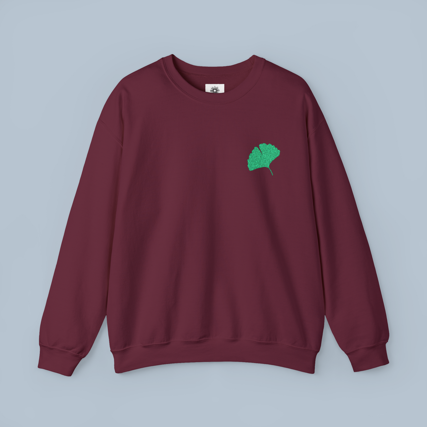 Embroidered Gingko Leaf Crewneck Sweatshirt