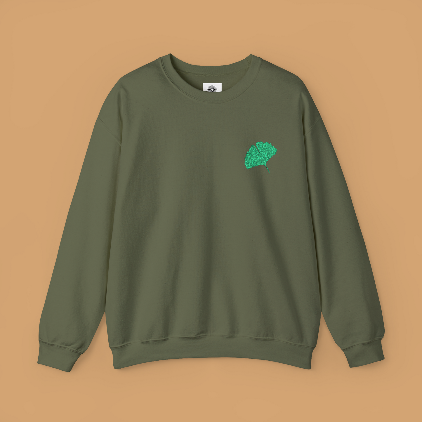 Embroidered Gingko Leaf Crewneck Sweatshirt