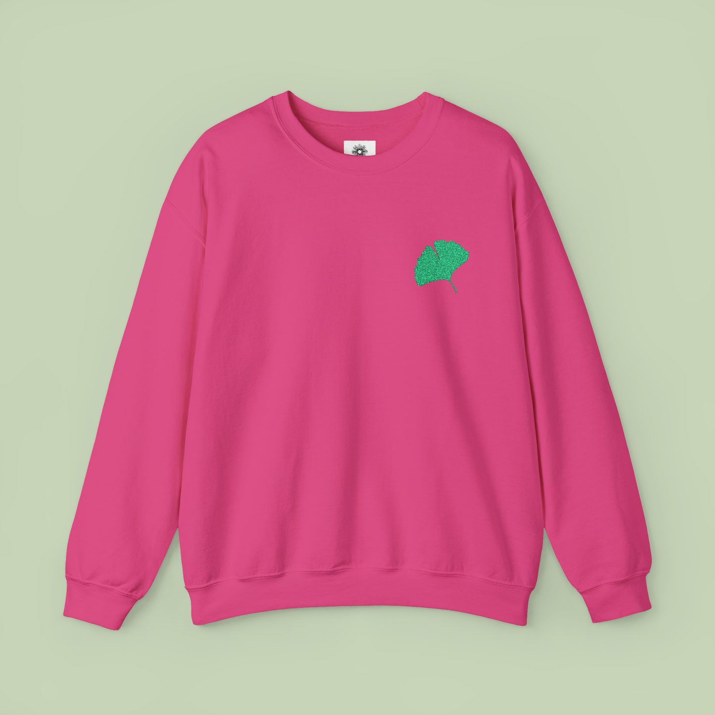 Embroidered Gingko Leaf Crewneck Sweatshirt