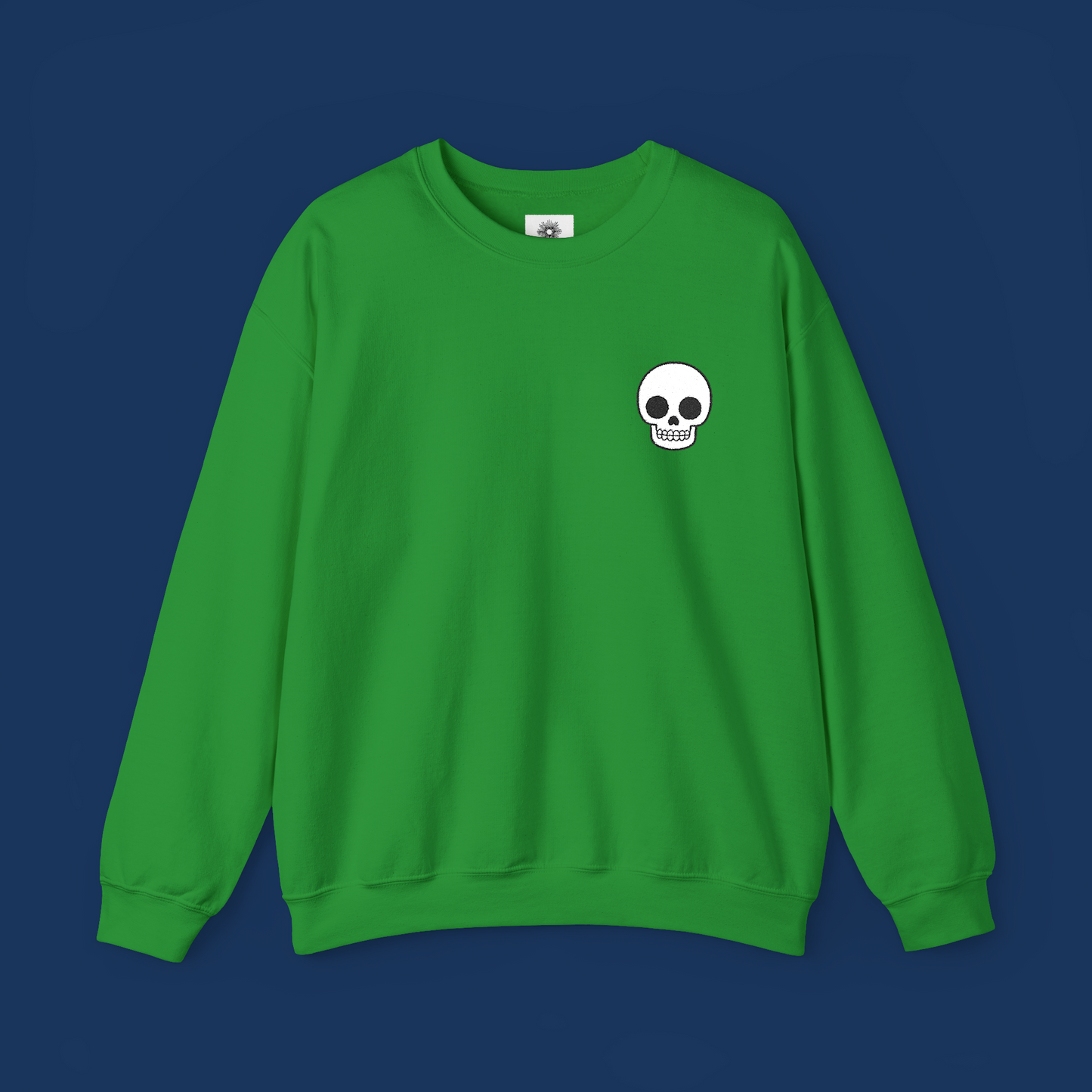 Embroidered Skull Crewneck Sweatshirt