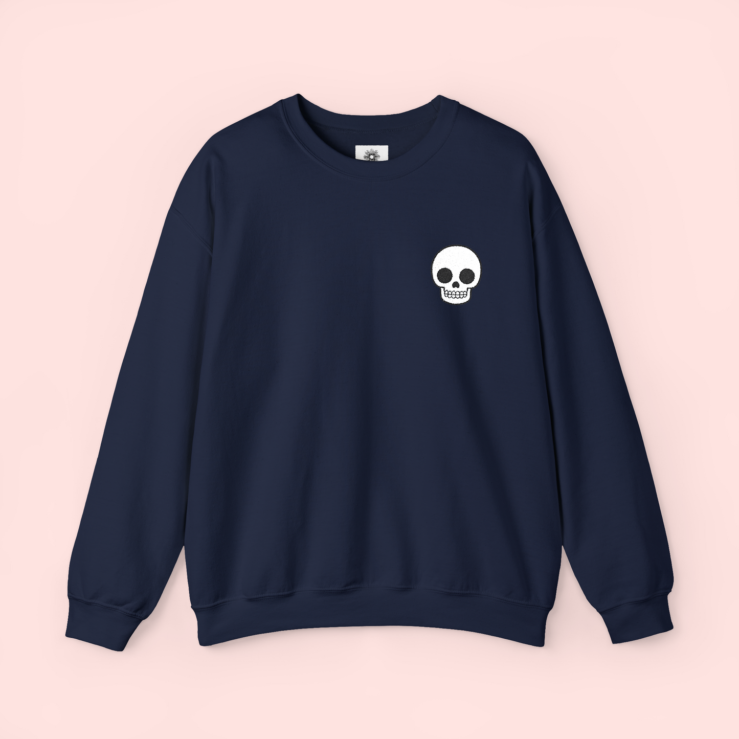 Embroidered Skull Crewneck Sweatshirt