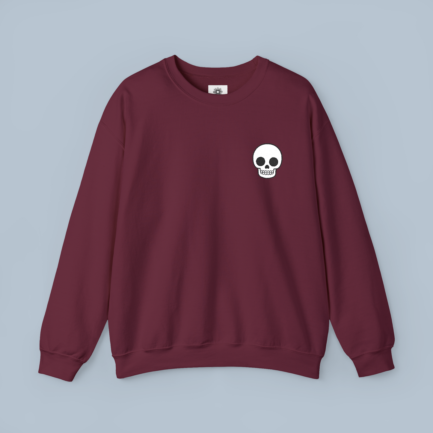 Embroidered Skull Crewneck Sweatshirt