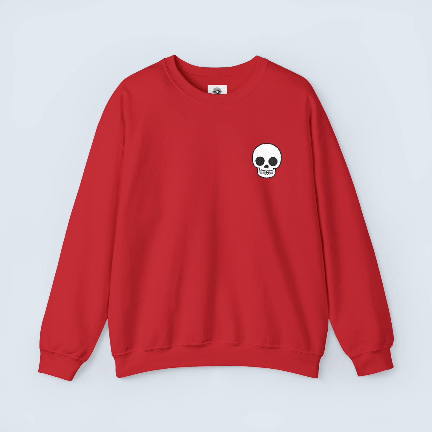 Embroidered Skull Crewneck Sweatshirt