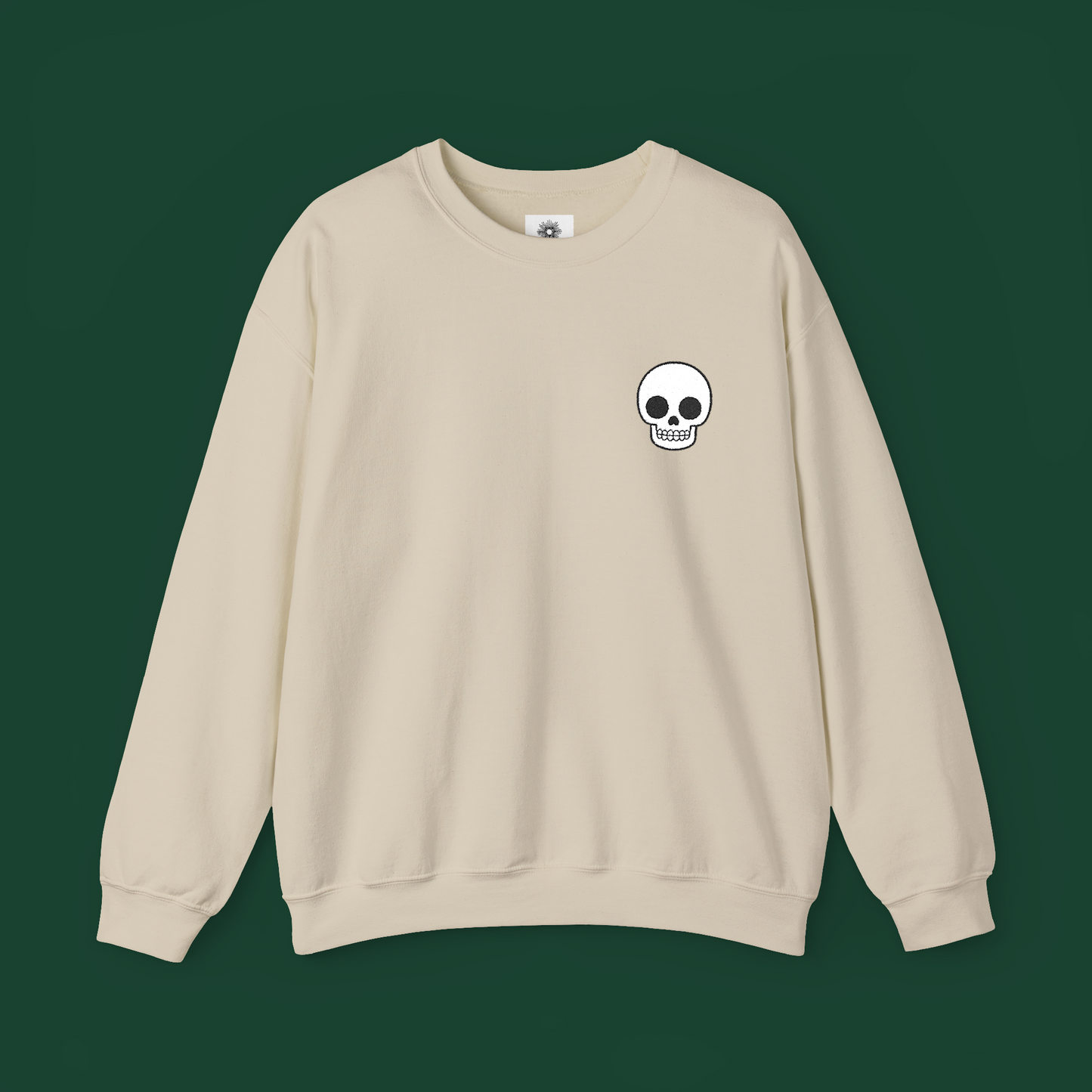 Embroidered Skull Crewneck Sweatshirt