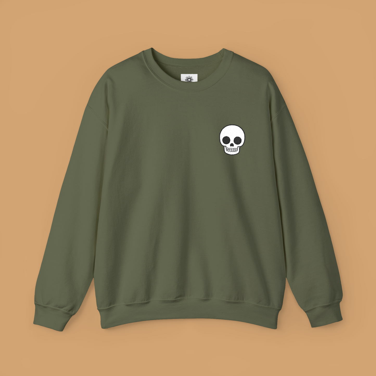 Embroidered Skull Crewneck Sweatshirt