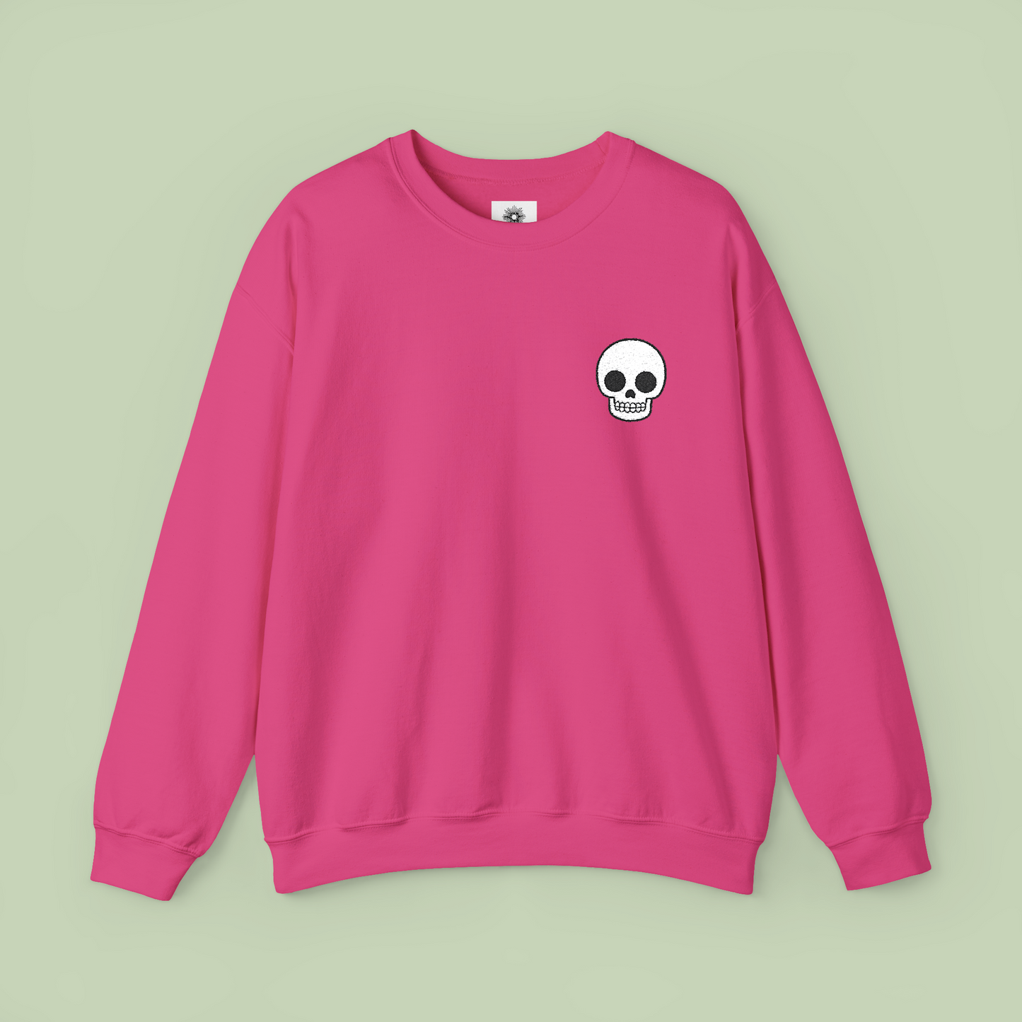 Embroidered Skull Crewneck Sweatshirt