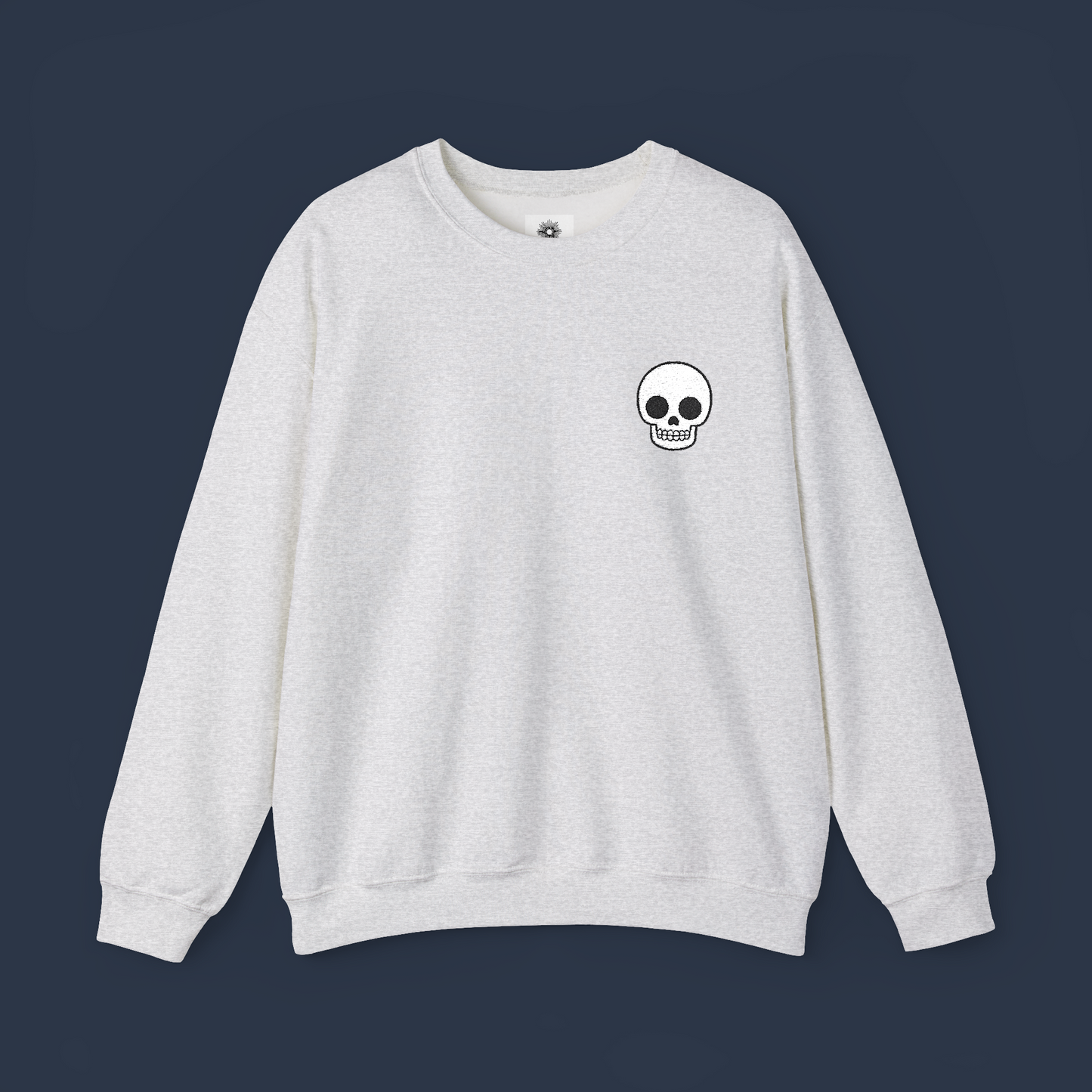 Embroidered Skull Crewneck Sweatshirt