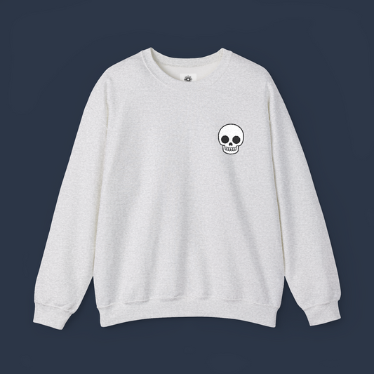 Embroidered Skull Crewneck Sweatshirt