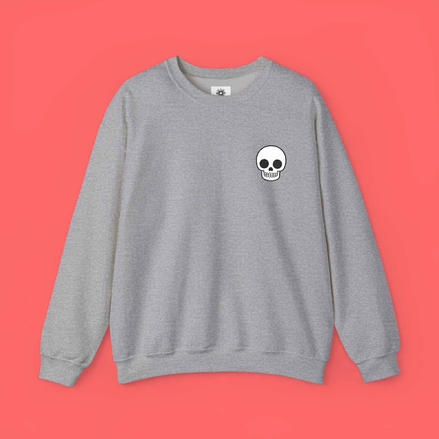Embroidered Skull Crewneck Sweatshirt