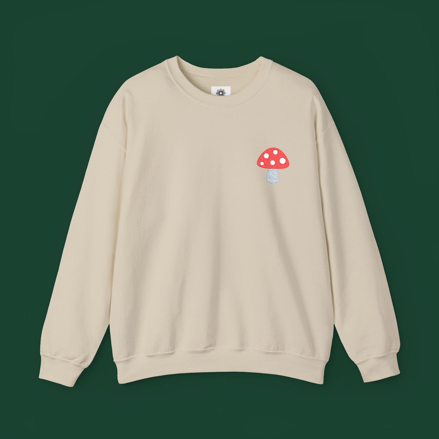 Embroidered Mushroom Crewneck Sweatshirt