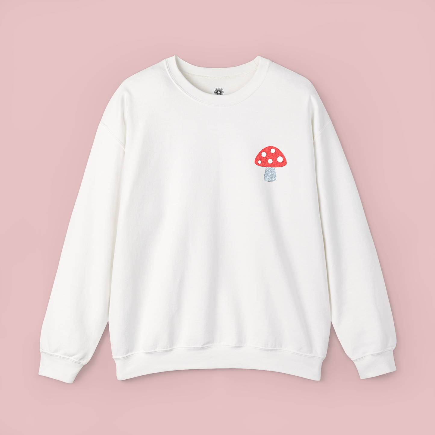Embroidered Mushroom Crewneck Sweatshirt