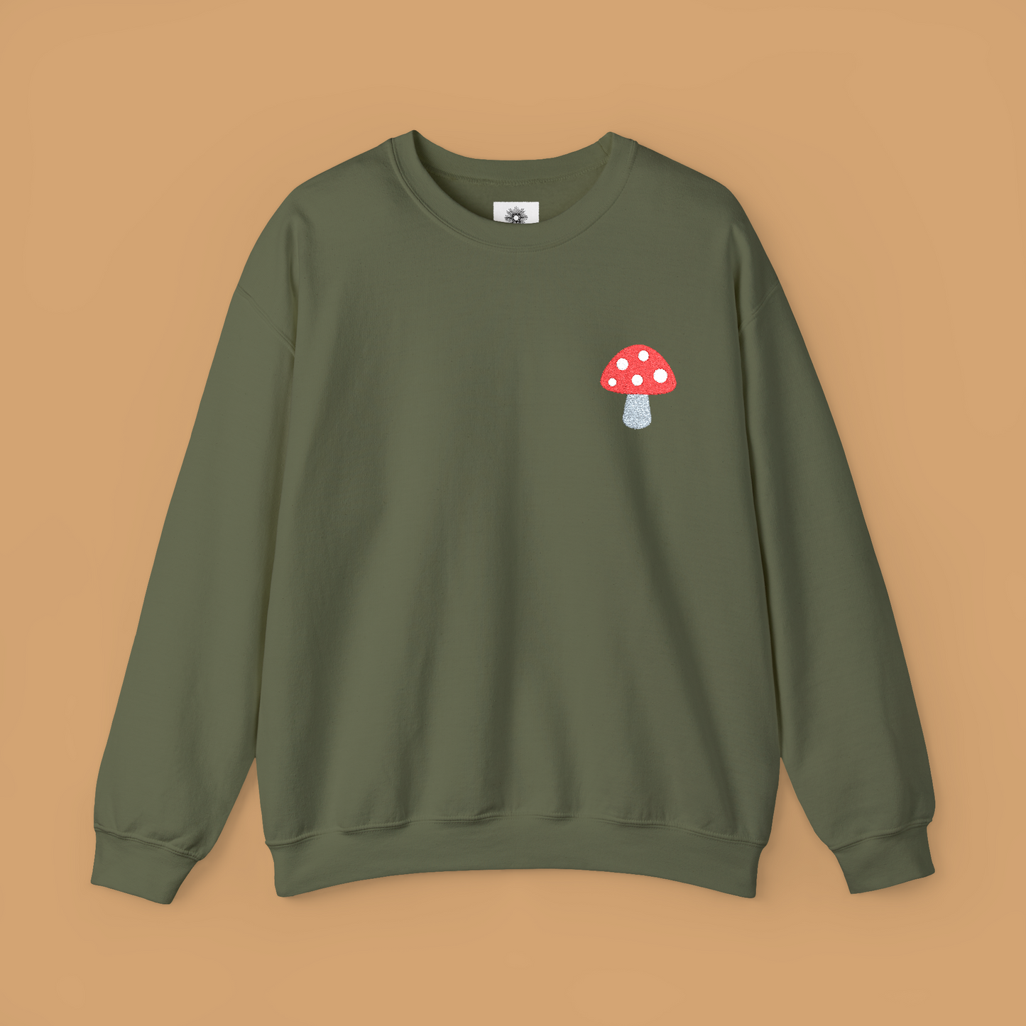 Embroidered Mushroom Crewneck Sweatshirt