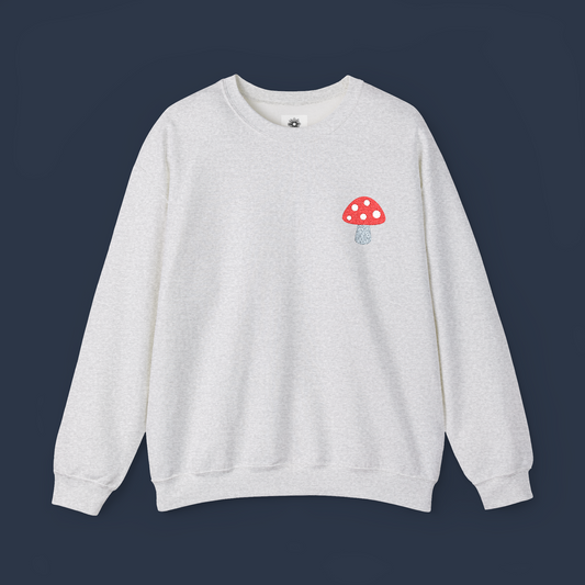 Embroidered Mushroom Crewneck Sweatshirt