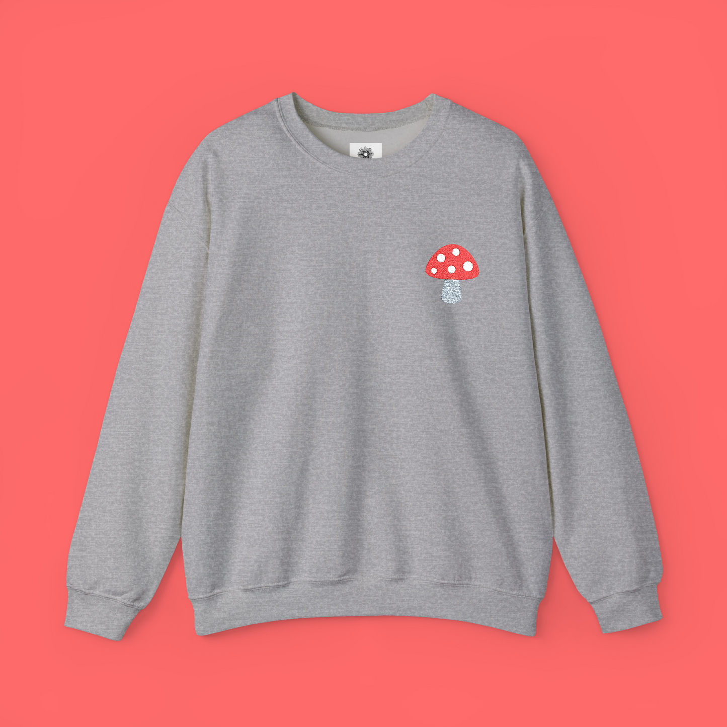Embroidered Mushroom Crewneck Sweatshirt