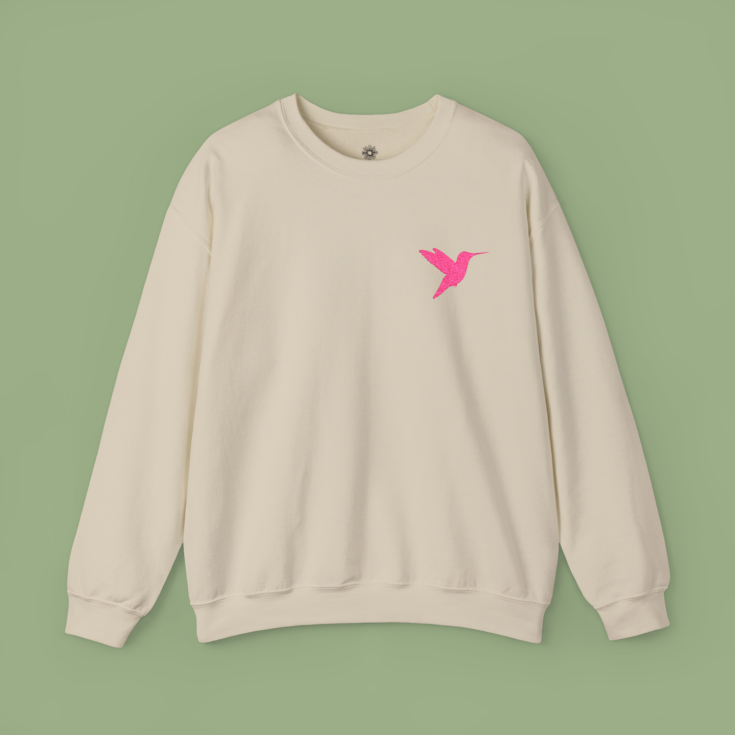 Embroidered Hummingbird Crewneck Sweatshirt