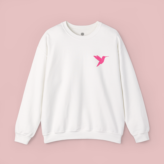 Embroidered Hummingbird Crewneck Sweatshirt